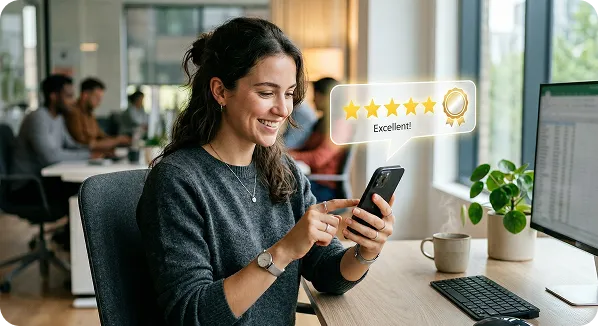 Customer using the booking service